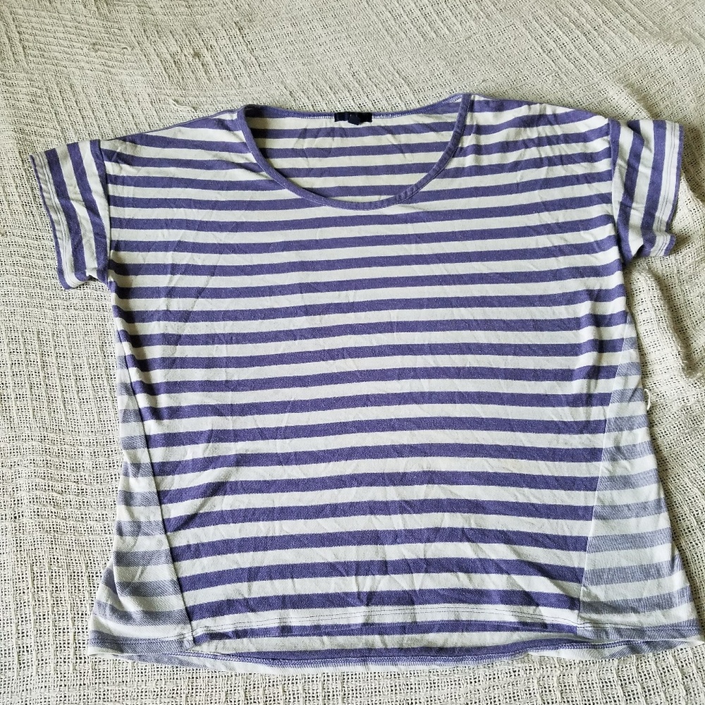 GAP Purple and Cream Striped T-Shirt